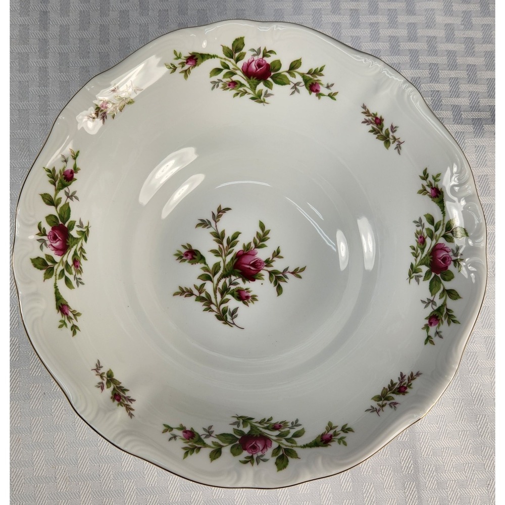 Vintage Johann Haviland Moss Rose Round Vegetable Serving Bowl 8.5" Traditions